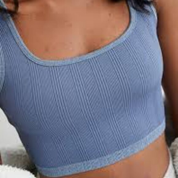 🌻Aerie Seamless Heather Square Neck Longline Bralette Size Small - Picture 2 of 9